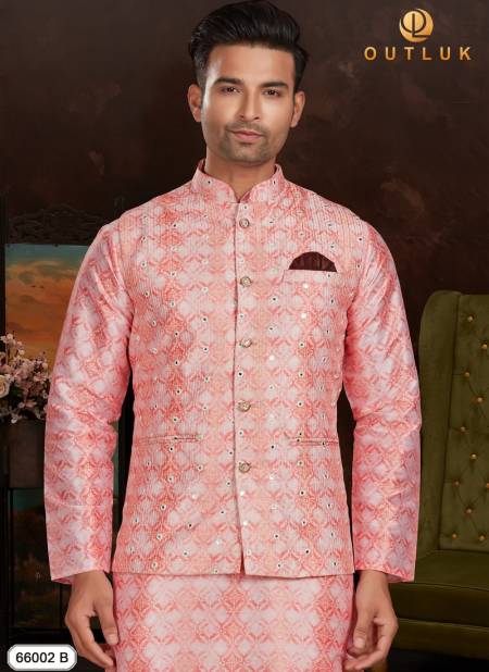 Pink Colour Outluk 66 B Fancy Function Wear Heavy Designer Jacket Collection 66002-B